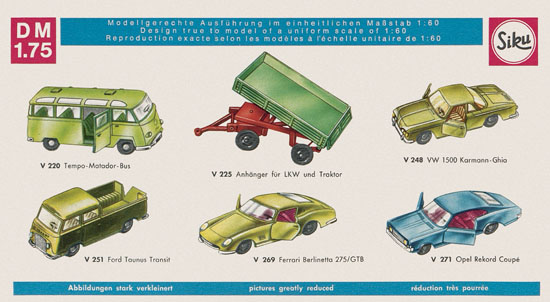 Siku Super Serie Zinkguß-Modelle Katalog 1969