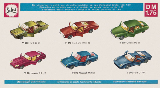 Siku Super Serie Zinkguß-Modelle Katalog 1969