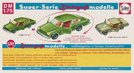 Siku Super Serie Zinkguß-Modelle Katalog 1969