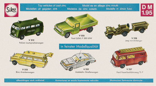 Seite 7 Siku Super Serie Zinkguß-Modelle Katalog 1969
