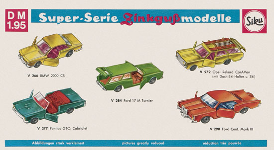 Siku Super Serie Zinkguß-Modelle Katalog 1969