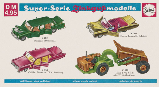 Siku Super Serie Zinkguß-Modelle Katalog 1969