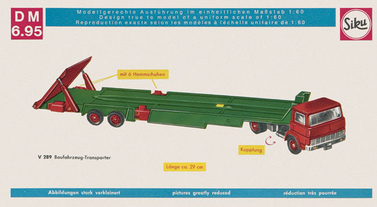 Siku Super Serie Zinkguß-Modelle Katalog 1969