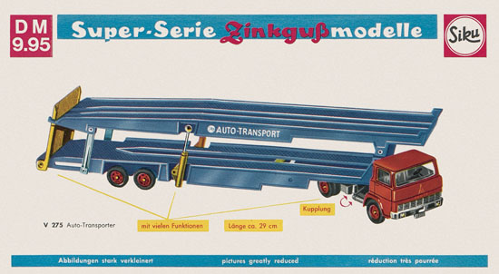 Siku Super Serie Zinkguß-Modelle Katalog 1969