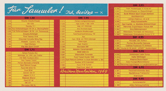 Seite 24 Siku Super Serie Zinkguß-Modelle Katalog 1969