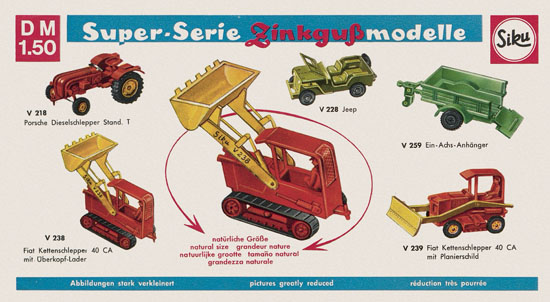 Siku Super Serie Zinkguß-Modelle Katalog 1970