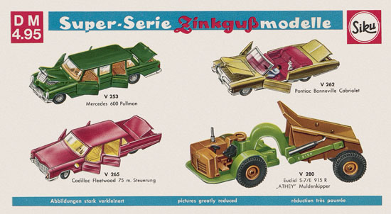 Siku Super Serie Zinkguß-Modelle Katalog 1970