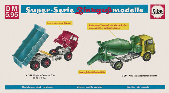 Seite 18 Siku Super Serie Zinkguß-Modelle Katalog 1970