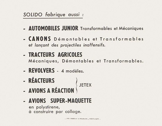 Solido catalogue 1958