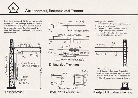 Sommerfeldt Anleitungsheft für Oberleitungen 1975