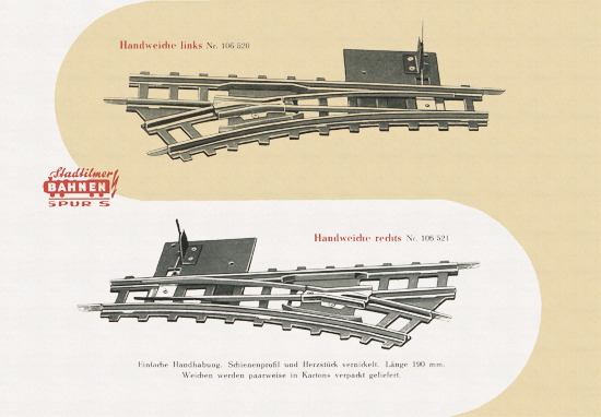 Stadtilmer Bahnen Spur S Katalog 1959