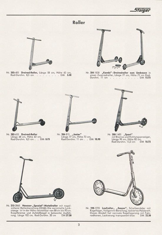 Staiger Kinderfahrzeuge 1961