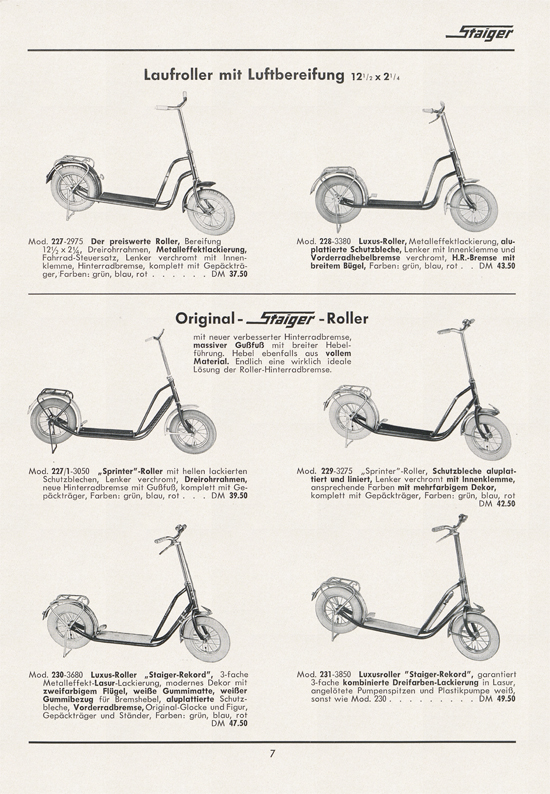 Staiger Kinderfahrzeuge 1961