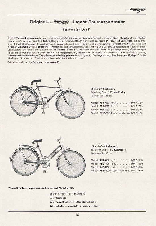 Staiger Kinderfahrzeuge 1961