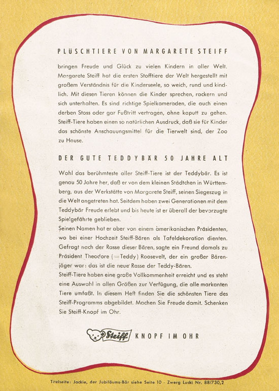 Seite 2 Margarete Steiff Katalog 1953