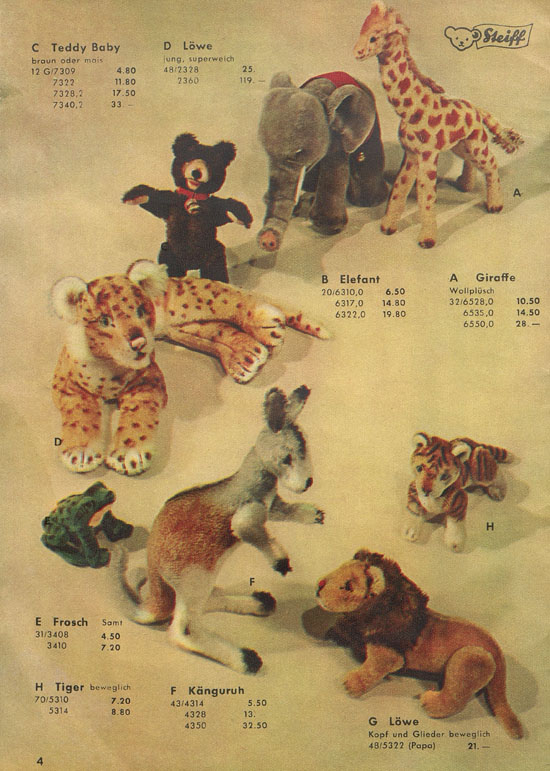 Seite 4 Margarete Steiff Katalog 1953