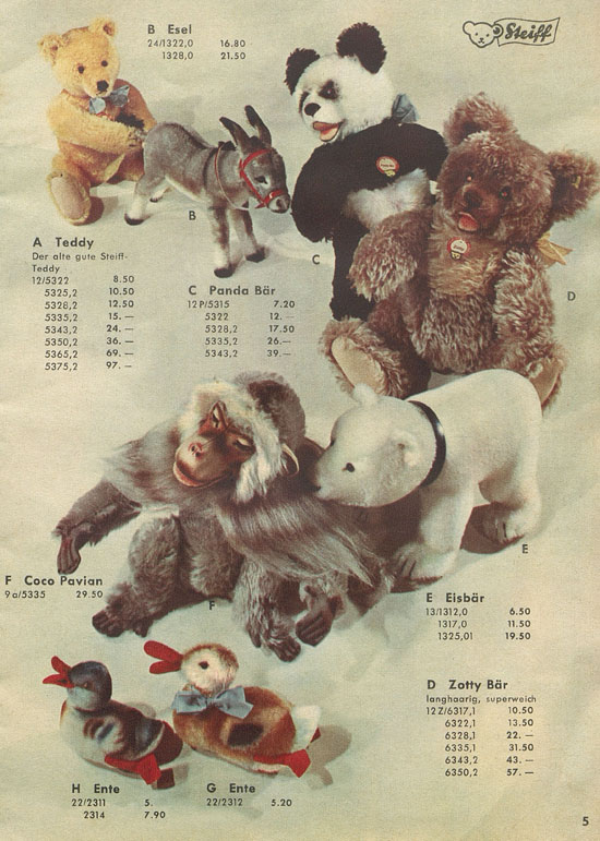 Seite 5 Margarete Steiff Katalog 1953