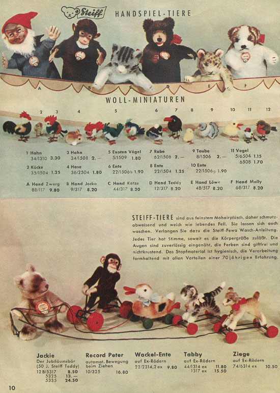 Seite 10 Margarete Steiff Katalog 1953