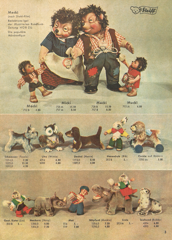Seite 3 Margarete Steiff Katalog 1954