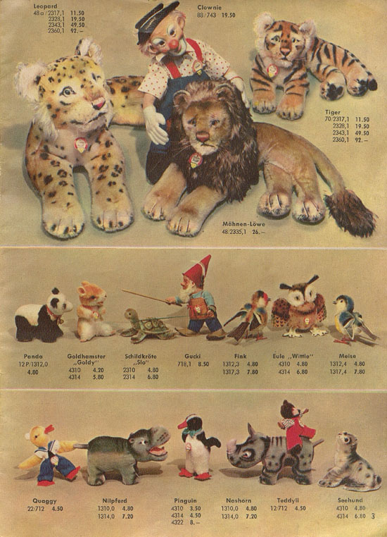 Seite 3 Steiff Der Zoo fürs Kind KAD 55 Katalog 1955