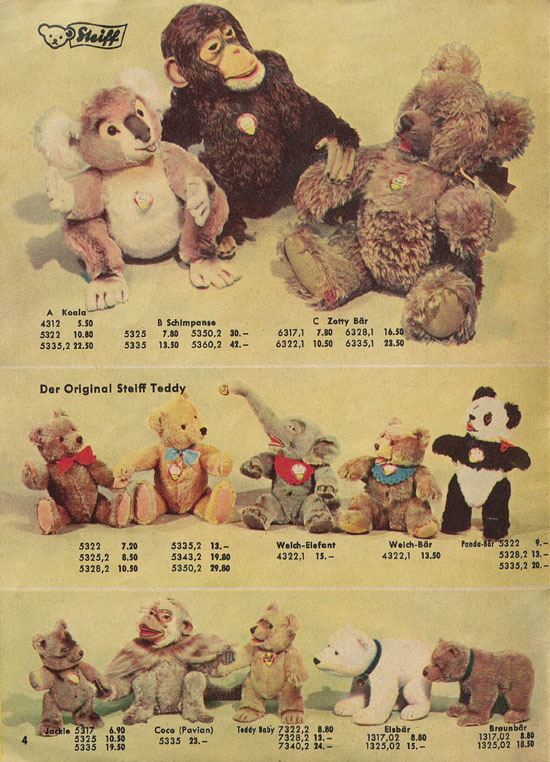 Steiff Der Zoo fürs Kind KAD 55 Katalog 1955