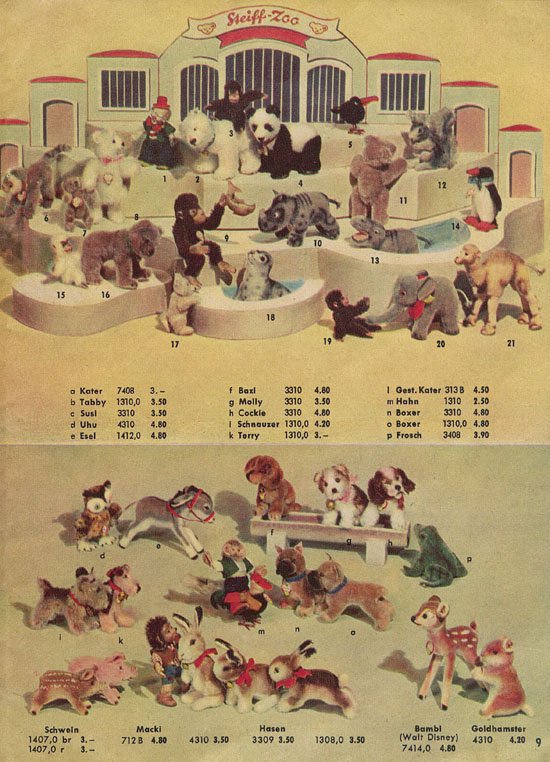 Seite 9 Steiff Der Zoo fürs Kind KAD 55 Katalog 1955