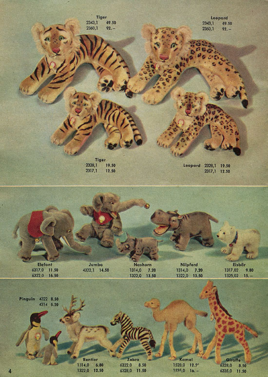 Seite 4 Steiff Der Zoo fürs Kind Katalog 1957