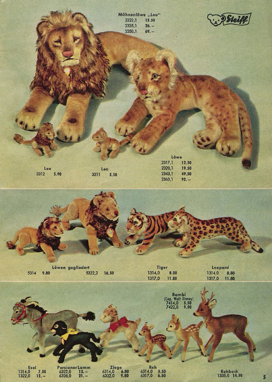 Steiff Der Zoo fürs Kind Katalog 1957