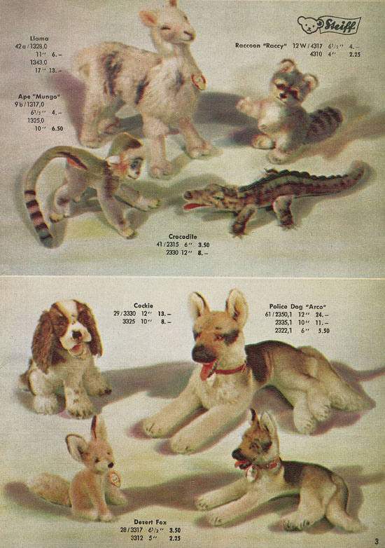 Seite 3 Margarete Steiff Realistic Plush Animals 1957