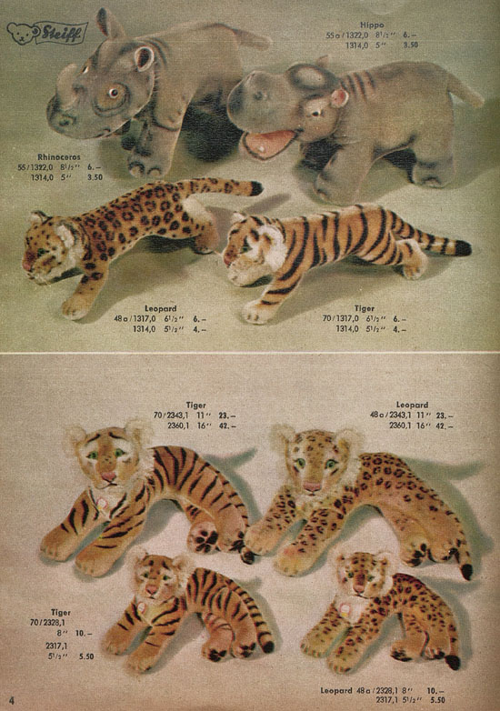 Margarete Steiff Realistic Plush Animals 1957