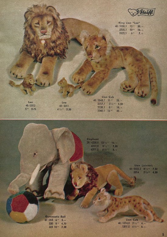Seite 5 Margarete Steiff Realistic Plush Animals 1957