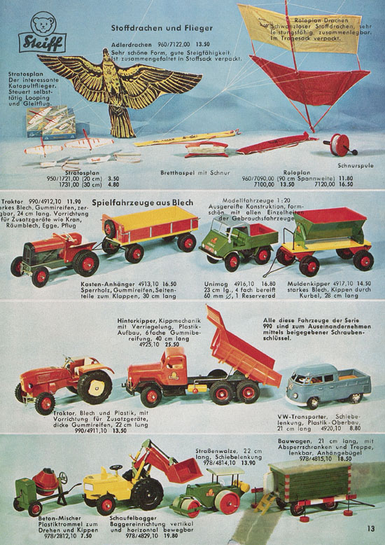 Seite 13 Margarete Steiff Katalog 1961