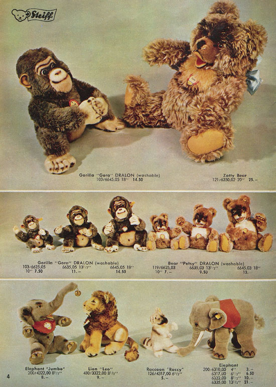 Steiff Realistic Plush Animals KUS 1962