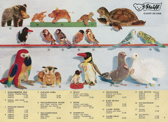 Seite 9 Margarete Steiff Katalog KAD 70 1970
