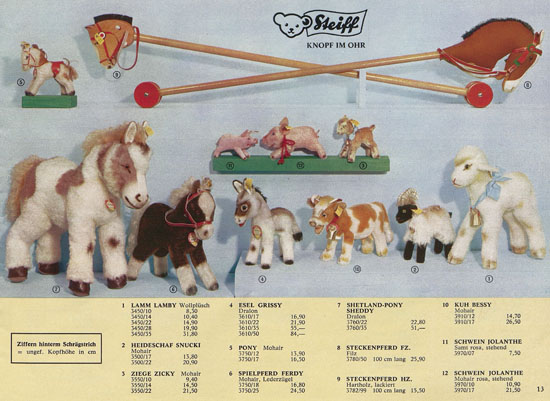 Seite 13 Margarete Steiff Katalog KAD 70 1970