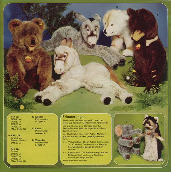 Seite 11 Margarete Steiff Katalog KD 75 1975