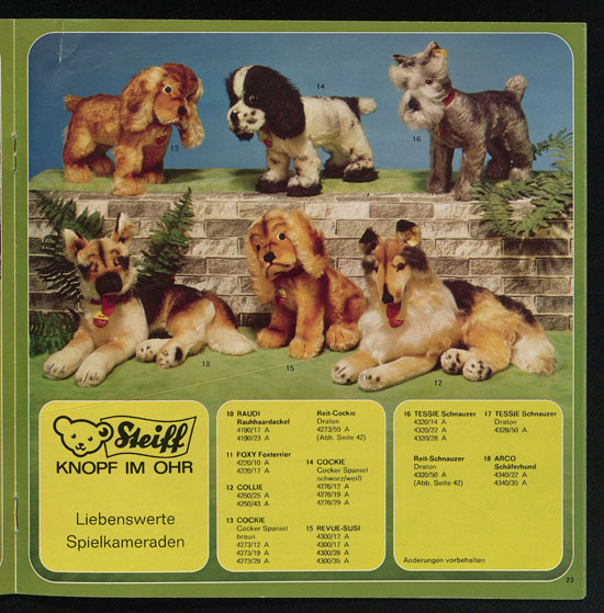 Seite 23 Margarete Steiff Katalog KD 75 1975