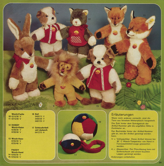 Seite 29 Margarete Steiff Katalog KD 75 1975