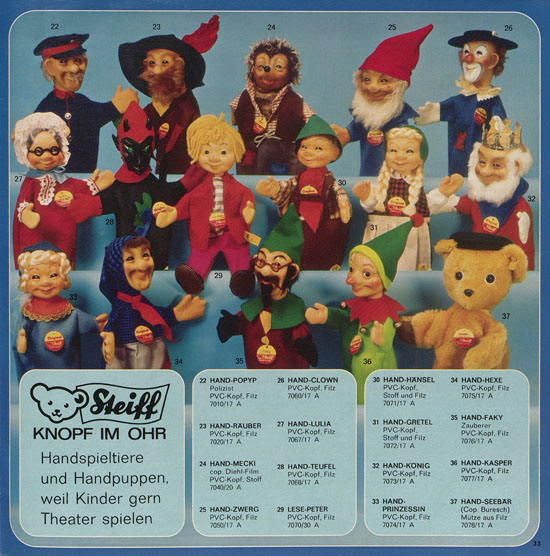 Seite 33 Margarete Steiff Katalog KD 75 1975