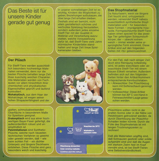 Seite 2 Margarete Steiff Katalog 1976