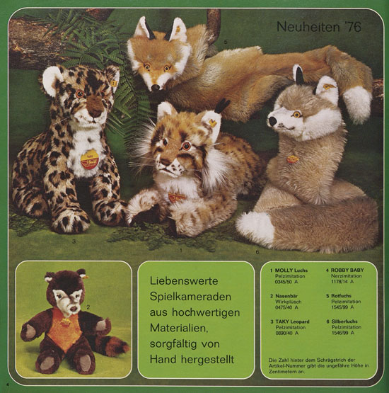 Seite 4 Margarete Steiff Katalog 1976