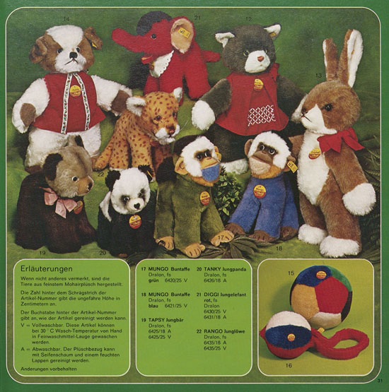 Seite 31 Margarete Steiff Katalog 1976