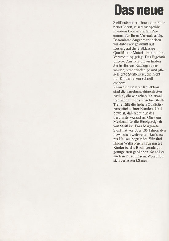 Seite 2 Margarete Steiff Verkaufsprogramm 1982
