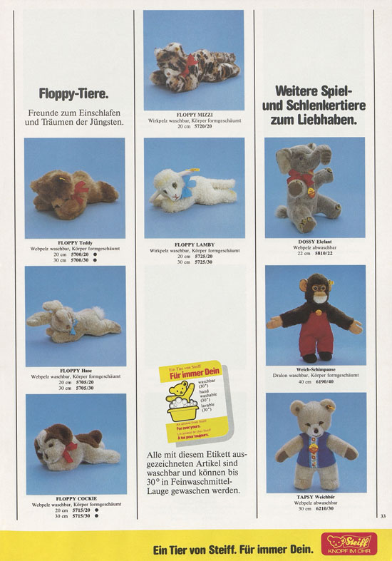 Seite 33 Margarete Steiff Verkaufsprogramm 1982