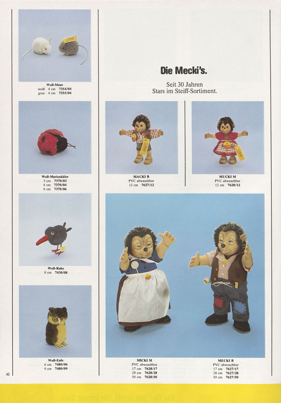 Seite 42 Margarete Steiff Verkaufsprogramm 1982