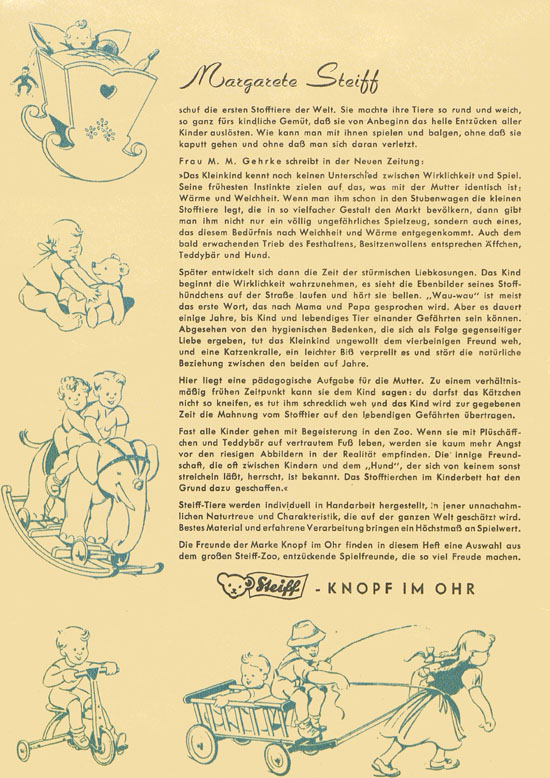 Seite 2 Margarete Steiff KAD 52 Katalog 1952