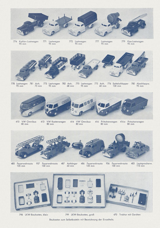 Tekno Modelle Prospekt 1955