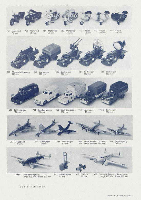 Tekno Modelle Prospekt 1955