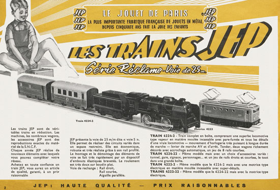 Trains JEP catalogue 1956