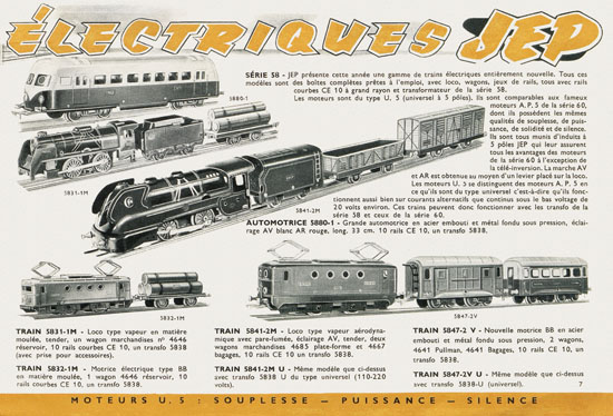 Trains JEP catalogue 1956